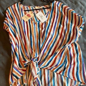 Entro front tie flowy  top